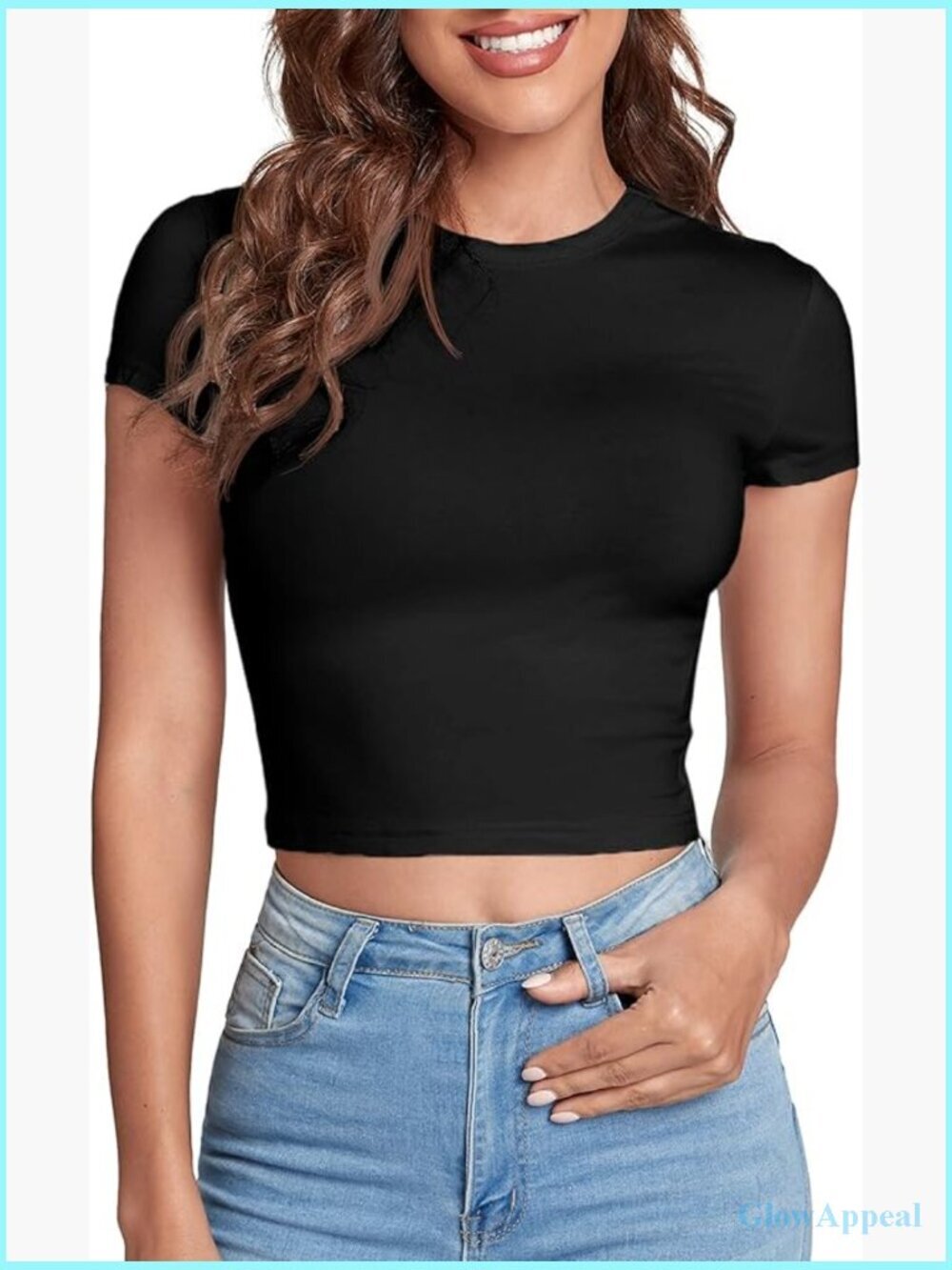 Slim Fitted Crop Tee, Soft Rayon Spandex, Casual Summer Top